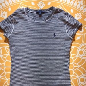 Striped navy polo t shirt